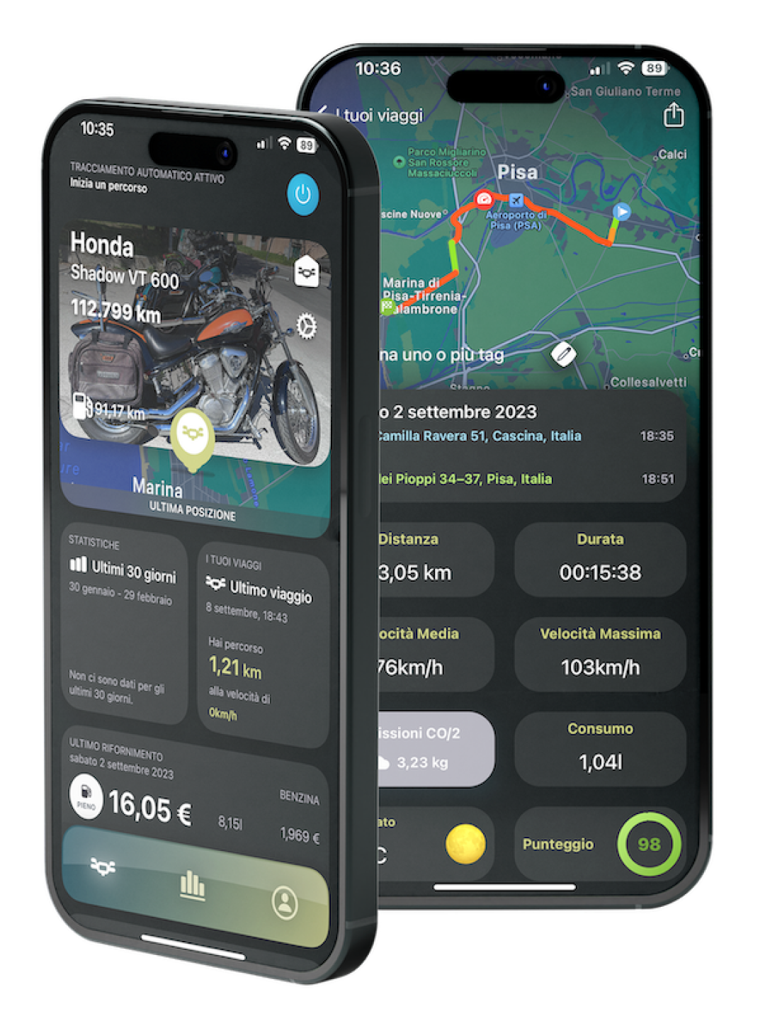 RideLog motorcycle manager for iOS Screens